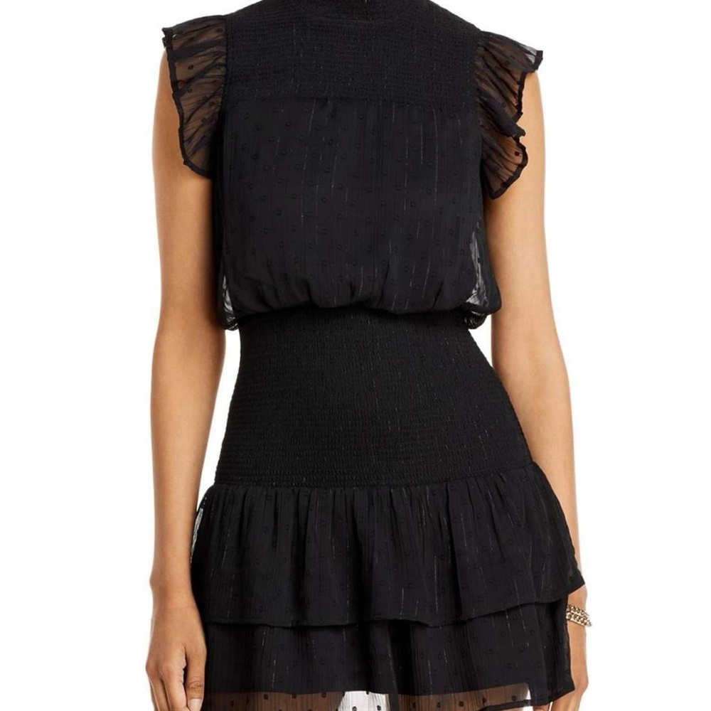 Aqua Black Textured Mini Dress